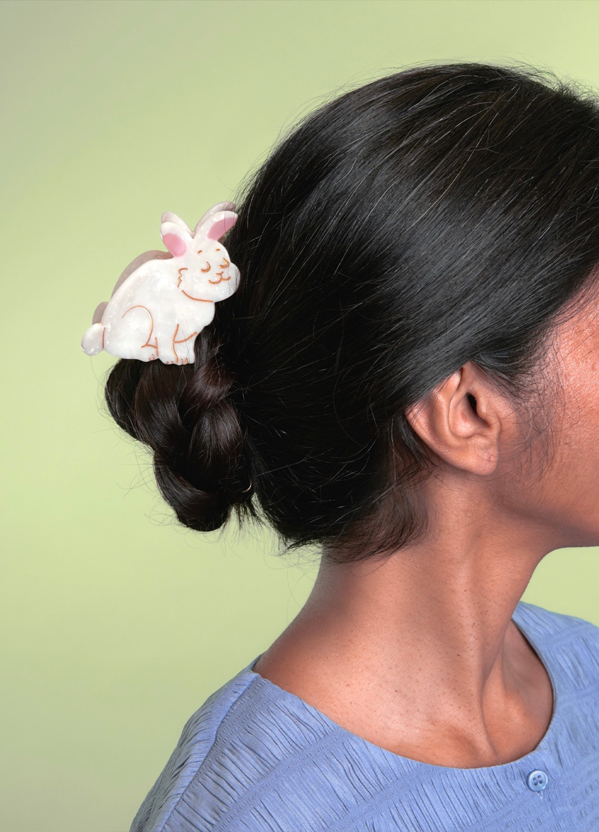 大白兔造型髮抓